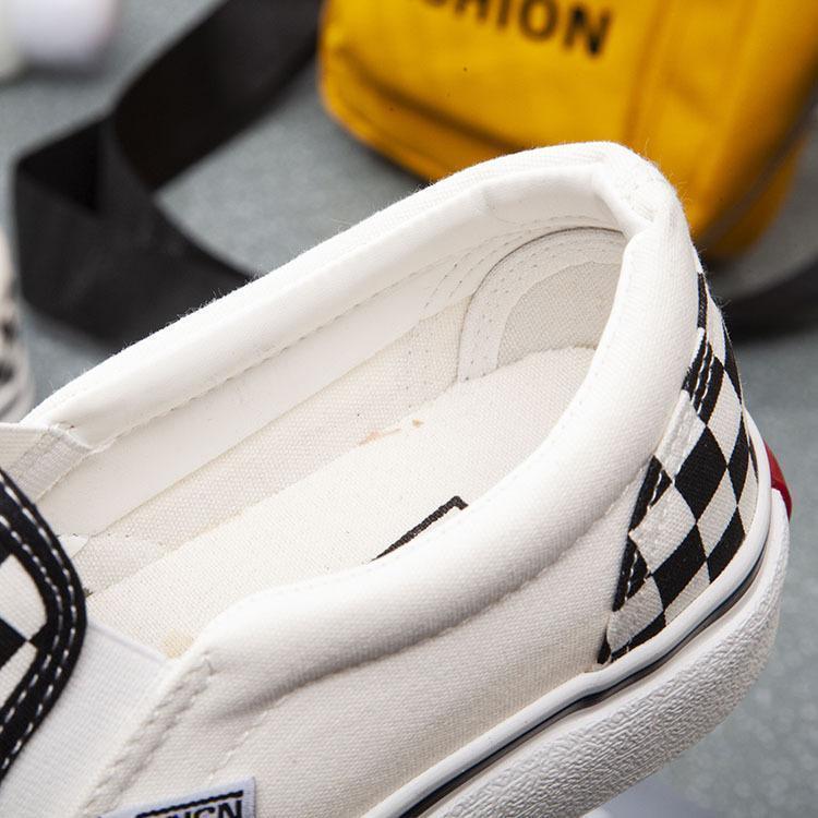 Women Checkered Flat Casual Canvas Sneakers