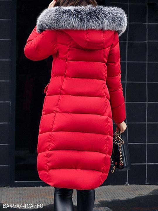 Women Hooded Quilted Longline Pocket Padded Coat