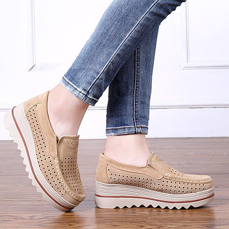 Women Flocking Creepers Casual Comfort Slip Slop Shoes