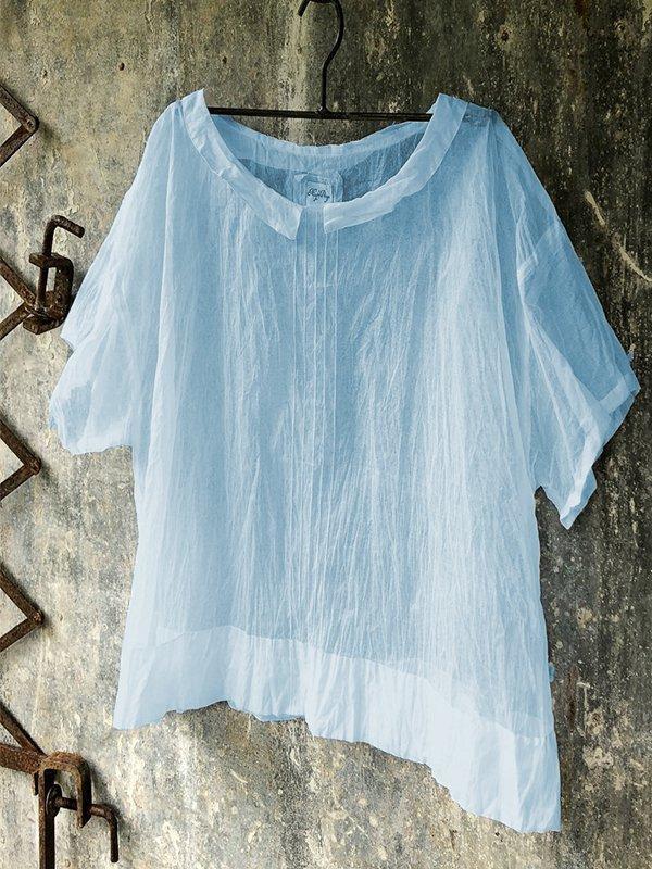 Women Casual Short Sleeve Round Neck Tops